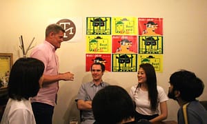 2軒目は地ビールのお店でスピーチ？