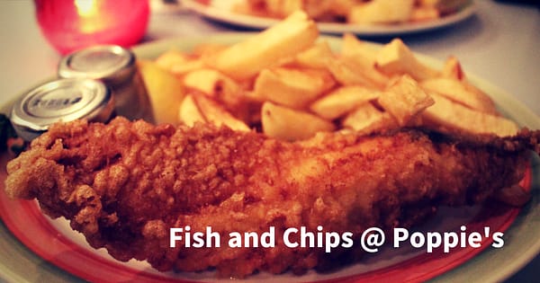 Fish and Chips poppie's London ロンドンで美味しいフィッシュアンドチップス