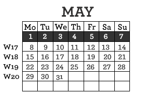 5月のカレンダー