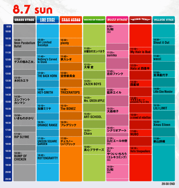 ROCKINFES-TIMETABLE