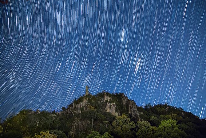 38 frames stacked. Each frame shot at f/2.8, ISO 800, 30 seconds.