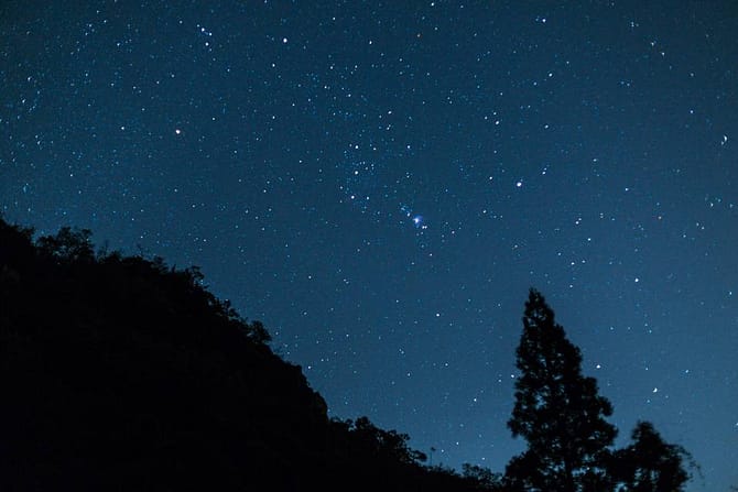 The Orion constellation rising. Shot at f/2, ISO 800, 13 seconds